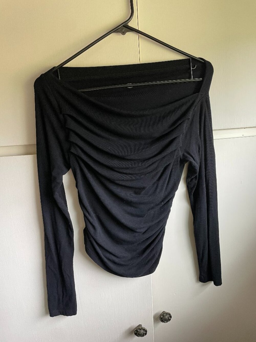Sleek Off the Shoulder Ruched Blouse